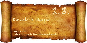 Kocsák Barna névjegykártya