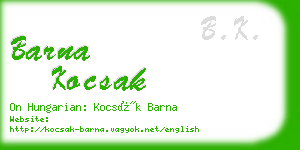 barna kocsak business card